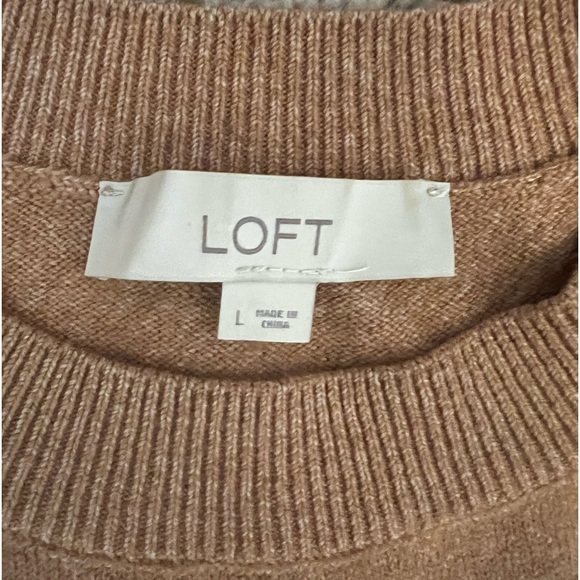 LOFT Striped Shoulder Button Tunic Sweater Long Sleeve Large - Picture 5 of 10